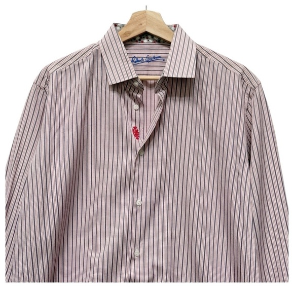 Robert Graham Long Sleeve Vegas Craps Flip Cuff Button Down Shirt Size Large - Picture 4 of 10